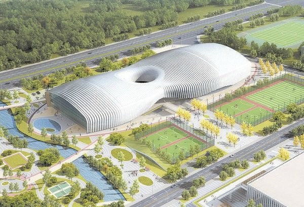 Metal spring shock absorber applied to Chengdu Sports Center